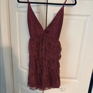 Forever 21 Red Ruffled Babydoll Mini Dress